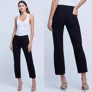 L'Agence Sada High Rise Crop Slim Women's Denim Jean Washed Black Size: 24 NWT